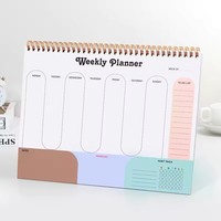 Bloc-notes planificateur hebdomadaire personnalisé, feuilles mobiles colorées, notes autocollantes, bloc-notes de bureau, calendrier, calendrier coloré, imprimable