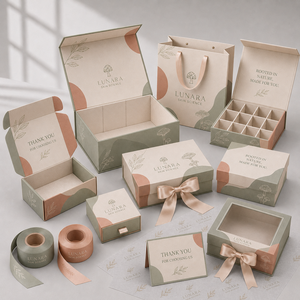Scatola in Carta Kraft Ecologica Personalizzata, Confezione di Lusso per Cosmetici e Prodotti Skincare con Inserto per Set di Creme - Product Image 4