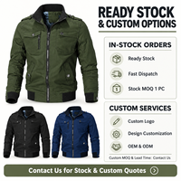 Veste en coton lavé pour homme, col montant, fermeture éclair intégrale, manches longues, couleur unie, confortable, décontractée, vêtements de travail, extérieur, printemps, automne