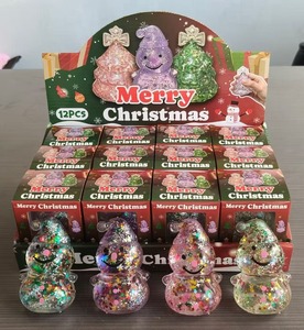 Juguete Sensorial Antiestrés de Maltosa de Ascenso Lento, Transparente con Purpurina, de Árbol de Navidad y Muñeco de Nieve, Tipo Squishy - Product Image 5