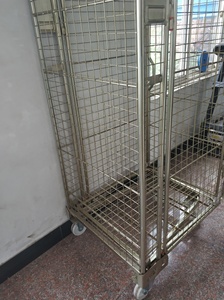 Cuộn <span class=keywords><strong>Container</strong></span> Với Bốn Bánh Xe Dây Lưới Kim Loại Gấp Xe Đẩy Lồng Cuộn Cuộn <span class=keywords><strong>Pallet</strong></span> Lồng - Product Image 3