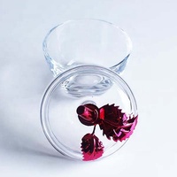LANGXU 400ml grand pot de bonbons transparent en forme de pomme personnalisé avec couvercle en verre pour le stockage des bonbons
