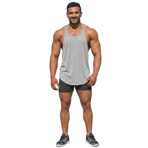 Custom Logo Fitness Workout Muscle Training Tank Top Bodybuilding Quick Dry Gym <b>Vest</b> <b>Stringers</b> for Men - Product Image 1