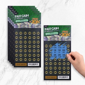 Carte à gratter personnalisée de billets de loterie de <span class=keywords><strong>loto</strong></span>, fabricant de cartes à gratter gagnantes de billets de loterie à gratter de conception libre - Product Image 1