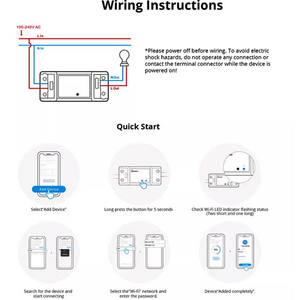 SONOFF Basic R4 Modifier Télécommande Wi-Fi pour téléphone portable, interrupteur <span class=keywords><strong>de</strong></span> minuterie, commande vocale, lampes électriques, alimentation AC/DC - Product Image 3