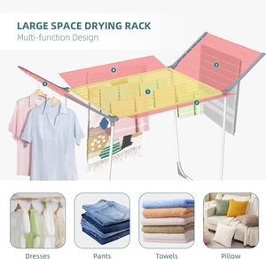 Séchoir à linge autoportant en acier, pliable et multifonctionnel, pour salle de bain, organisateur de vêtements - Vente en gros - Product Image 4
