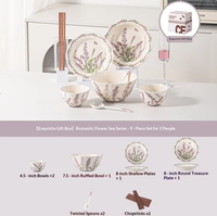 Nouvel Arrivage – Service de Table en Céramique Sous Glaçure Violet Rêve, Motif Végétal, Compatible Micro-ondes, Vaisselle Française Vintage