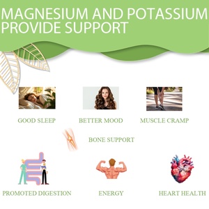 Suplemento de Magnesio y Potasio, 100 Cápsulas para el Sueño, la Salud Cardíaca y el Alivio de Calambres Musculares, Sin Gluten - Product Image 3