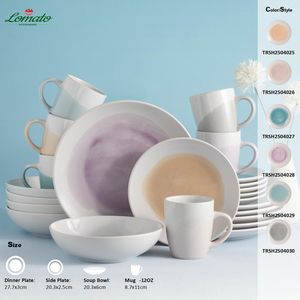 ชุดจานชามเซรามิกเคลือบพอร์ซเลนสำหรับใช้ในห้องไมโครเวฟที่มีความทนทานดีไซน์แบบกำหนดเองเป็นมิตรต่อสิ่งแวดล้อม - Product Image 6