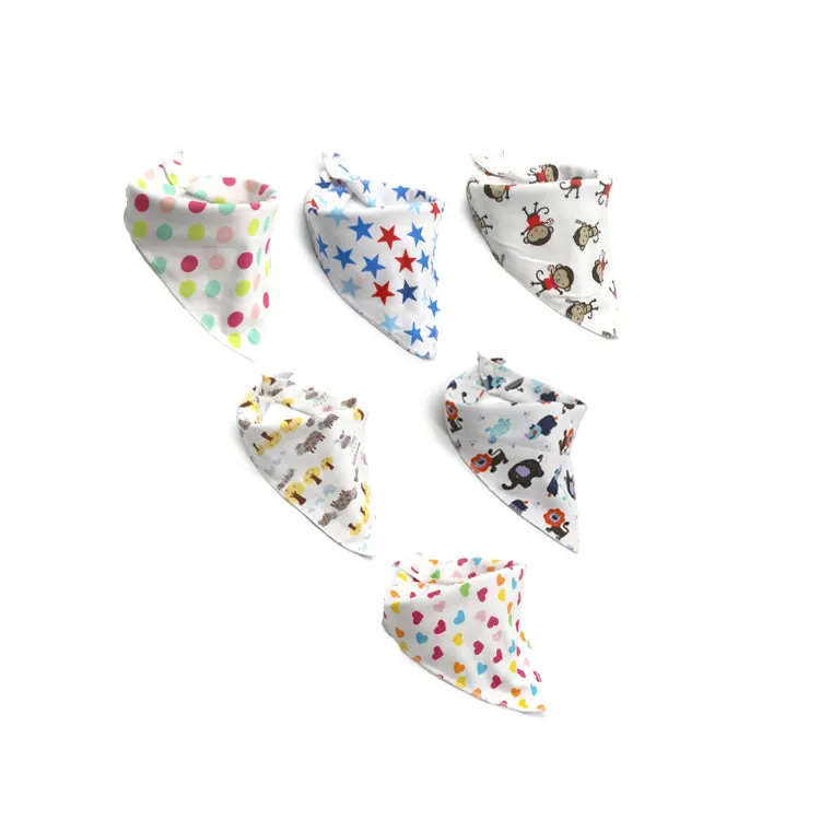 Bavoir triangle brodé pour enfants, pour garçons et filles, en coton biologique uni, avec boutons, vente en gros, livraison gratuite