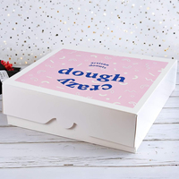 Boîte à donuts personnalisable avec impression couleur intégrale, boîte en carton jetable à couvercle rabattable pour produits de boulangerie