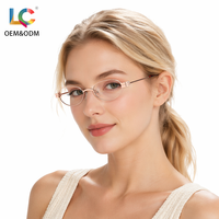 Gafas Ópticas Metálicas Ovaladas Estrechas de Alta Calidad, Montura Completa, con Bloqueo de Luz Azul, Cómodas para el Trabajo de Oficina y Uso Diario