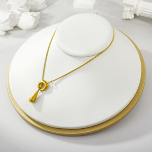 Collar elástico <span class=keywords><strong>de</strong></span> lágrima Extra largo <span class=keywords><strong>de</strong></span> moda para mujer, cadena fina minimalista <span class=keywords><strong>de</strong></span> acero inoxidable chapado en oro <span class=keywords><strong>de</strong></span> 18 quilates con colgante <span class=keywords><strong>de</strong></span> moda - Product Image 4
