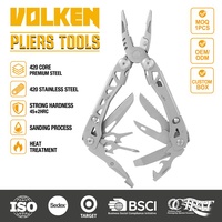 Pince multifonction légère 16-en-1 en acier inoxydable, couteau pliant, scie, ciseaux avec étui en nylon pour le camping, les activités de plein air et l'EDC