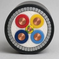 Câble d'alimentation 0,6/1 kV YJV YJV22 en cuivre XLPE 5 conducteurs 4x4+1x2,5 4x6+1x4 mm² blindé à bande d'acier