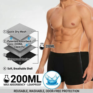 Hygieia Mutande Lavabili in Bambù da 200ml ad Alta Assorbenza per Uomo, <span class=keywords><strong>Pannolini</strong></span> Riutilizzabili per Incontinenza, Vendita all'Ingrosso - Product Image 1