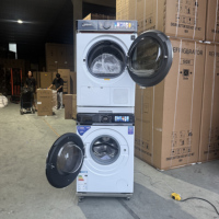 LGS Quality HUAZOS Front Loading Washing Machine Stack Kit 15KG Washer+15KG Dryer Dark Grey Support ECO Drive Dynamic Clean