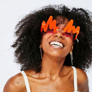 2020 Luxury Fashion Unique Doodle Glasses Red Wave <b>Sunglasses</b> <b>Rimless</b> Punk <b>Sunglasses</b> for Men Women - Product Image 1