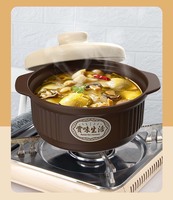 Casserole en céramique avec couvercle 1100-3300 ml, design moderne, isolation durable, écologique, compatible cuisinière à gaz et lave-vaisselle