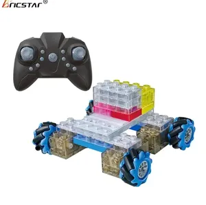 Bricstar ABS materials DIY Car Building Blocks Toy Remote Control Lunar Rover electric experiment toy set for kids