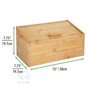 Elegante contenedor de pan de bambú para organización de encimeras - Product Image 3
