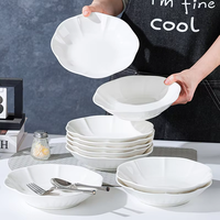 Ensemble de vaisselle jetable en céramique de luxe au design moderne 2025 avec motif de fruits, comprenant cuillère, fourchette, couteau et baguettes, personnalisable