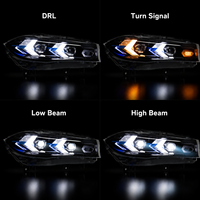 Ensemble de phares LED BK pour BMW X5 2014-2018, yeux de serpent, projecteur DRL, clignotant séquentiel, plug and play