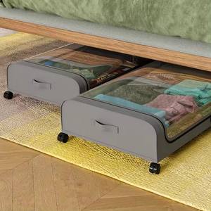 Contenedores de Almacenamiento Extra Grandes Impermeables para Debajo de la Cama con Ruedas, Bolsa de Cama de Tela Oxford No Tejida, Material Metálico - Product Image 6