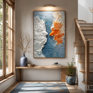 Pintura Mural de Vidrio Templado Abstracta de Lujo al por Mayor de Vietnam, Decoración Interior Moderna, Fabricante OEM ODM - Product Image 3