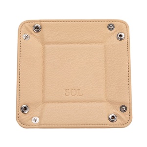 <span class=keywords><strong>Plateau</strong></span> de Voyage Pliable en Cuir PU avec Porte-Gobelet et Boutons Pression, Petite Taille, Prix Usine - Product Image 6