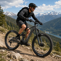 Bicicleta Eléctrica de Montaña de Fibra de Carbono con Motor Central de 36V 250W, Suspensión Completa, 12 Velocidades, Horquilla RockShox, Freno de Disco Hidráulico, OEM EMTB