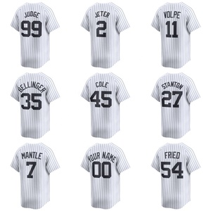 Vente en gros de maillots de baseball américains des New York Yankees brodés pour hommes # 99 Aaron Judge # 2 Derek Jeter # 45 Gerrit Cole Vêtements de softball - Product Image 1