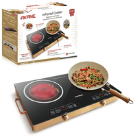 AKANE A.8088 Kompor Inframerah 7000W Pembakar Ganda Cocina Infrarroja Pelat Kristal Mikro Kontrol Digital Daya Api Besar