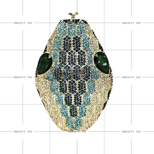 Women Dazzling Snakehead Rhinestones Evening <b>Bag</b> Unique <b>Snake</b> Crystals Clutch Purse for Halloween Ball Party - Product Image 6