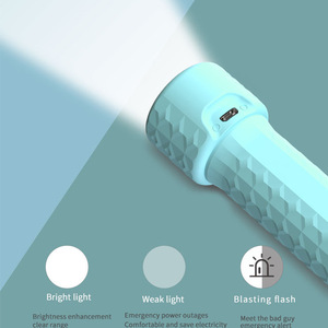 GOLFEIN ไฟฉาย LED แบบชาร์จไฟได้พร้อมการชาร์จ USB สำหรับการตั้งแคมป์กลางแจ้งใช้สวิตช์ปุ่มกดตัวเครื่องพลาสติก - Product Image 4