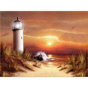 <strong>Lighthouse</strong> Seascape Art DIY Diamond <strong>Painting</strong> 5D Full Drill Living Room Decor Diamond <strong>Painting</strong> Set Cross Stitch Kit - Product Image 1
