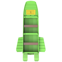 Bateau pliant robuste en PE, modulaire, léger, pour transport sur toit de voiture, épaissi, renforcé, écologique, recyclable, avec un grand espace de rangement pour l'équipement de pêche