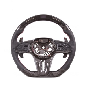 พวงมาลัยคาร์บอนไฟเบอร์แบบฟอร์จทรงสปอร์ตแบบแบน พร้อมไฟ LED และหุ้มด้วยอัลคันทาร่า สำหรับรถยนต์นิสสัน จีทีอาร์ อาร์35 ปี 2014 2015 2016 2017 2018 - Product Image 4