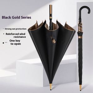 Parapluie de golf professionnel pour homme, double usage, manche long, noir, design droit, pour jours ensoleillés et pluvieux, renforcé, pour adultes, idéal pour les voyages - Product Image 4