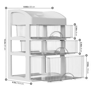 Choice Fun Modern Multifunction Desktop Large Capacity Plastic ABS <b>Storage</b> <b>Drawers</b> Cosmetics Jewelry Tools Organizer Makeup - Product Image 3