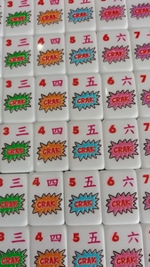 Color Crush <b>Mahjong</b> Tiles Pop Art Cartoon Rainbow Acrylic Game <b>Set</b> Custom Design Gift Tabletop Play - Product Image 5