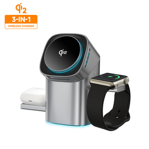 Caricatore Wireless 3 <span class=keywords><strong>in</strong></span> 1 Completamente Automatico Vina <span class=keywords><strong>Tech</strong></span> per iWatch, Stazione di Ricarica Rapida Qi2.0 per iPhone con Ventola - Product Image 4