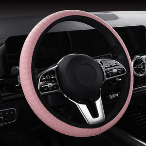 Cubierta de cuero personalizable para <span class=keywords><strong>volante</strong></span> de PU, anticongelante, transpirable, antideslizante, diseño de rombo de diamante de rejilla, sin goma - Product Image 3