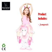 Costume de cosplay licorne rose style mignon pour filles, combinaison à enfiler pour fêtes d'anniversaire d'enfants, Halloween, carnaval, spectacle