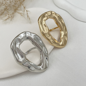 Anillos grandes ajustables de Metal redondos irregulares geométricos exagerados para mujer, anillos de flores apilables elegantes para mujer, joyería de moda - Product Image 3