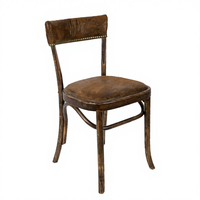 Chaise de salle à manger moderne industrielle capitonnée en cuir et bois de manguier pour appartement, maison, bureau, atelier, entrée, entrepôt - Durable