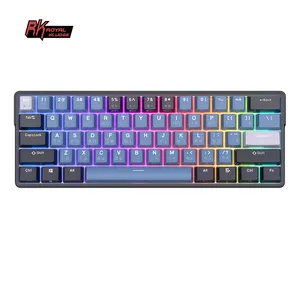RK ROYAL KLUDGE RK61 Clavier sans Fil, AZERTY 60% Clavier Gaming