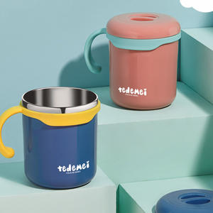 Tasse isotherme Tedemei en acier inoxydable 316 à double paroi, portable, pour enfants et usage au bureau, avec couvercle et cuillère inclus - Product Image 3