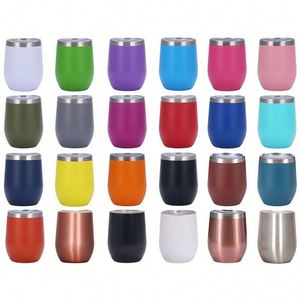 Eco-Friendly 12oz Stainless Steel Thermal Cup Multi-Color Stemless Wine Mug Glasses for Camping for <b>Champagne</b> Drinks Tumbler - Product Image 3