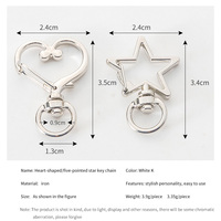 Pièces de porte-clés en métal pour bricolage, fermoir de homard rotatif et boucles en forme de cœur, fermetures de bijoux de remplacement pour porte-clés, 20 pièces